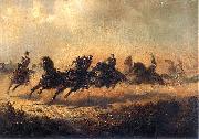 Maksymilian Gierymski Charge of Russian horse artillery. oil painting reproduction